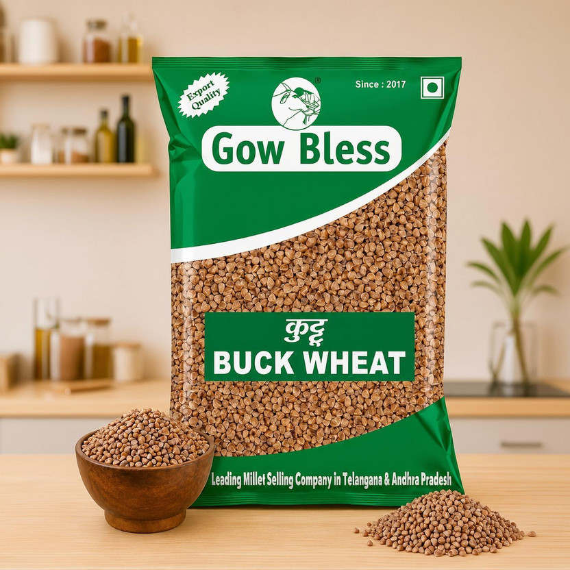 Gow Bless Buckwheat – 1kg | Gluten-Free | High Protein Grain Whole Wheat(1 kg)