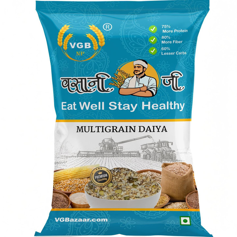 VGBNP 100% Natural multigrain daliya ( Mix Grain Dalia) Mixed Millet Mixed Millet(1 kg)