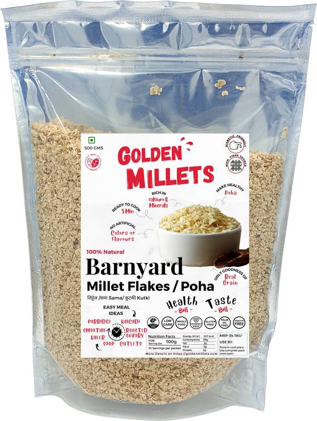 GOLDEN MILLETS Barnyard Millet Flakes 500gm Barnyard Millet Price in