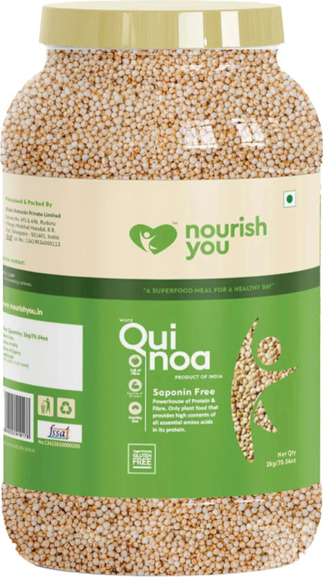 Nourish You White Quinoa for Weight management, Gluten Free, High Protein & Fibre (2000g) Quinoa(2 kg)
