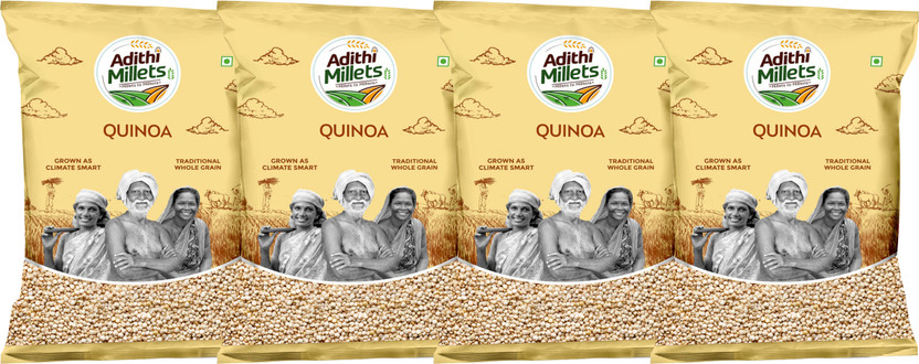 Adithi Millets Siridhanya Unpolished ORGANIC QUINOA MILLET positive grains pack of (500gm*4Pac) Quinoa(2 kg, Pack of 4)
