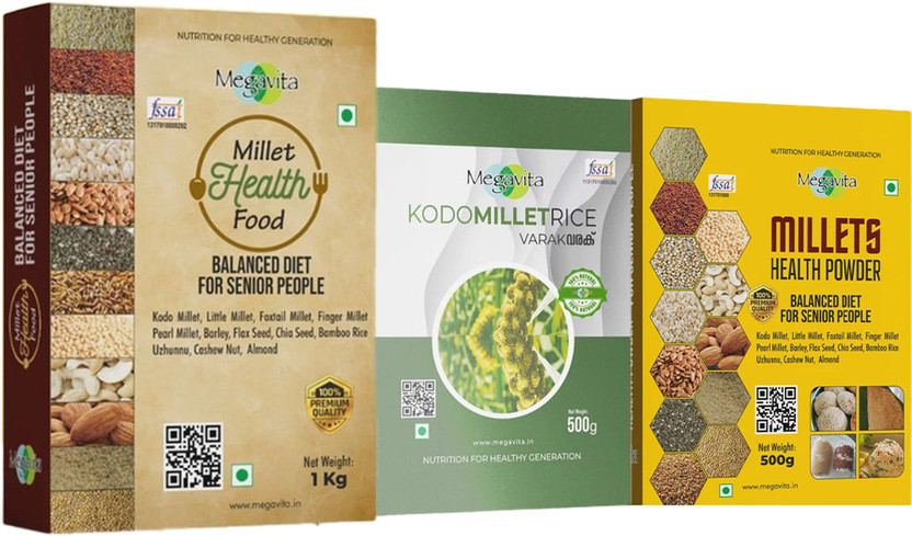 MEGAVITA MEGAVITA Senior Dietary Combo, Kodo Millet, Mixed Millets Health, & Mixed Millets Powder Mixed Millet(2 kg, Pack of 3) - Flipkart Deal