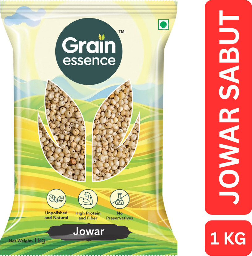 GRAIN ESSENCE Jowar (Sorghum) Whole | Gluten-Free | High Fibre & Protein| Heart Healthy (1kg) Sorghum(1000 g)