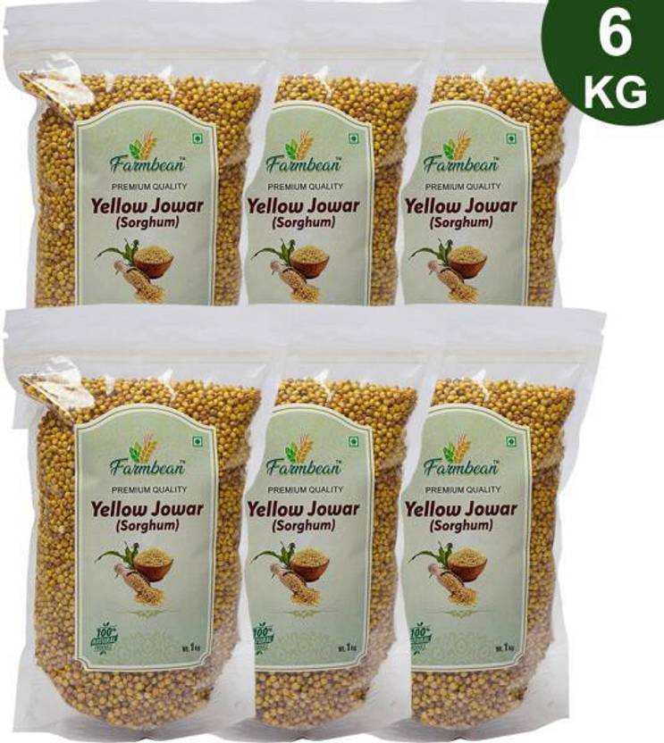 Farmbean Whole Yellow Jowar Grains 6 KG / / Jonna For Weight