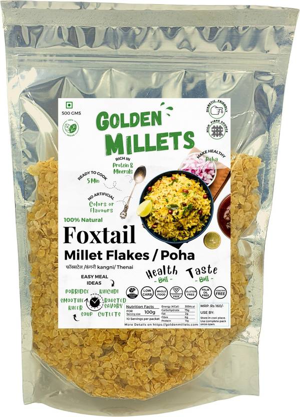 GOLDEN MILLETS Foxtail Millet Flakes 1kg Foxtail Millet Price in India
