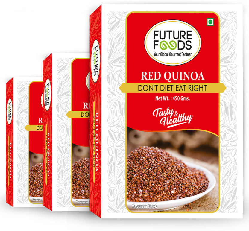 Future Foods Red Quinoa Whole Grain Sweet Nutty Flavour Superfoods Millet Rich in Protein Quinoa(1350 g, Pack of 3)