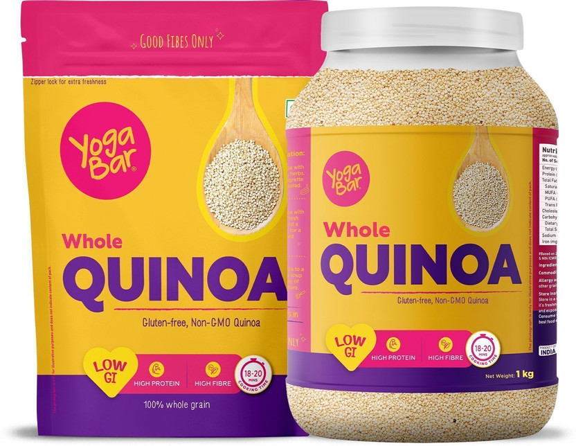 Yogabar Organic Quinoa | Gluten Free | Diet Food for Weight Loss Quinoa(2 kg, Pack of 2)