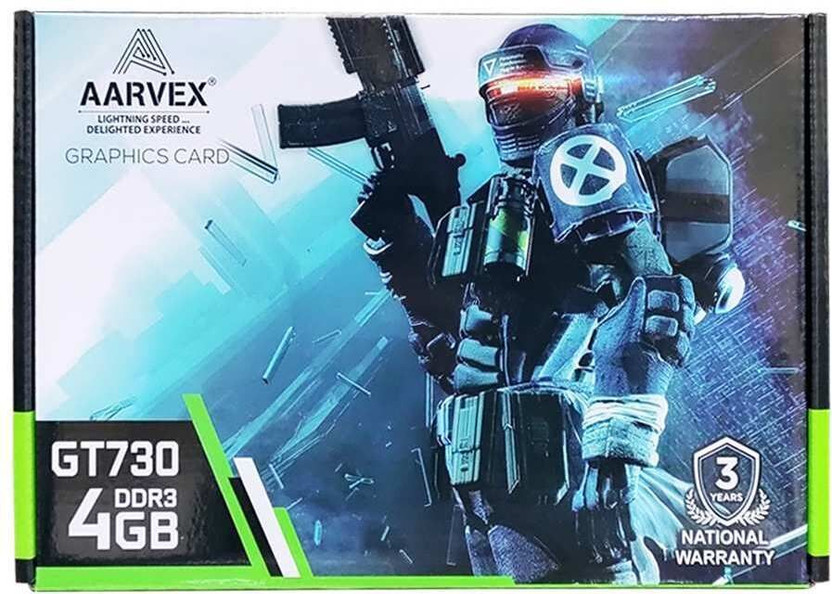 AARVEX GT 730 4GB GDDR3 GPU DDR3 4 GB NVIDIA Chipset 64 bit 1800 MHz Graphics Card(Black)