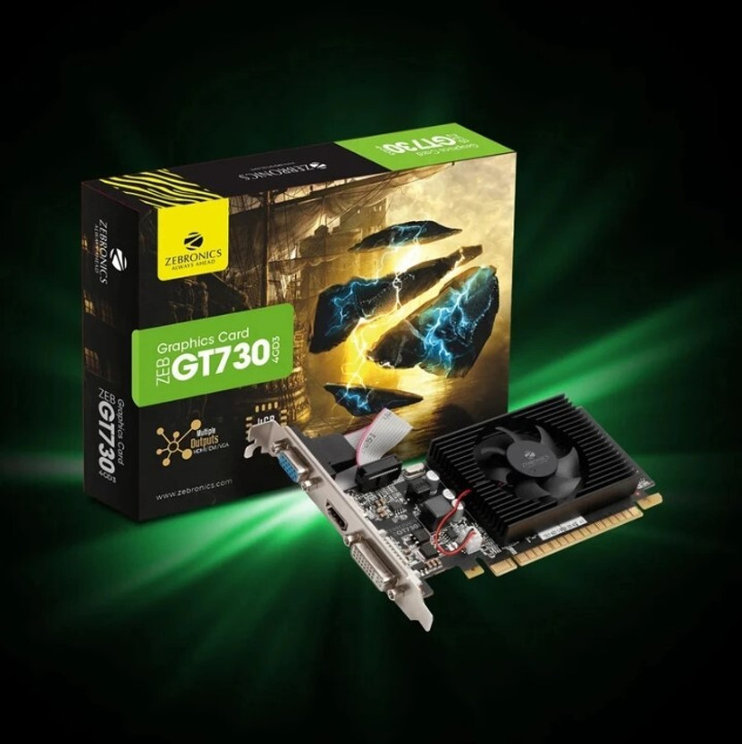 Nayantara ZEB-GT730-4GD3 DDR3 4 GB NVIDIA Chipset 64 bit 1333 MHz Graphics Card(Black)