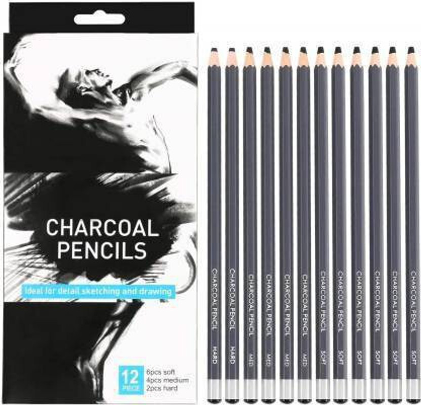 Adoere Adoere Professional Charcoal Pencils Drawing Set - 12 Pieces Soft Pencil(Pack of 12) - Flipkart Deal