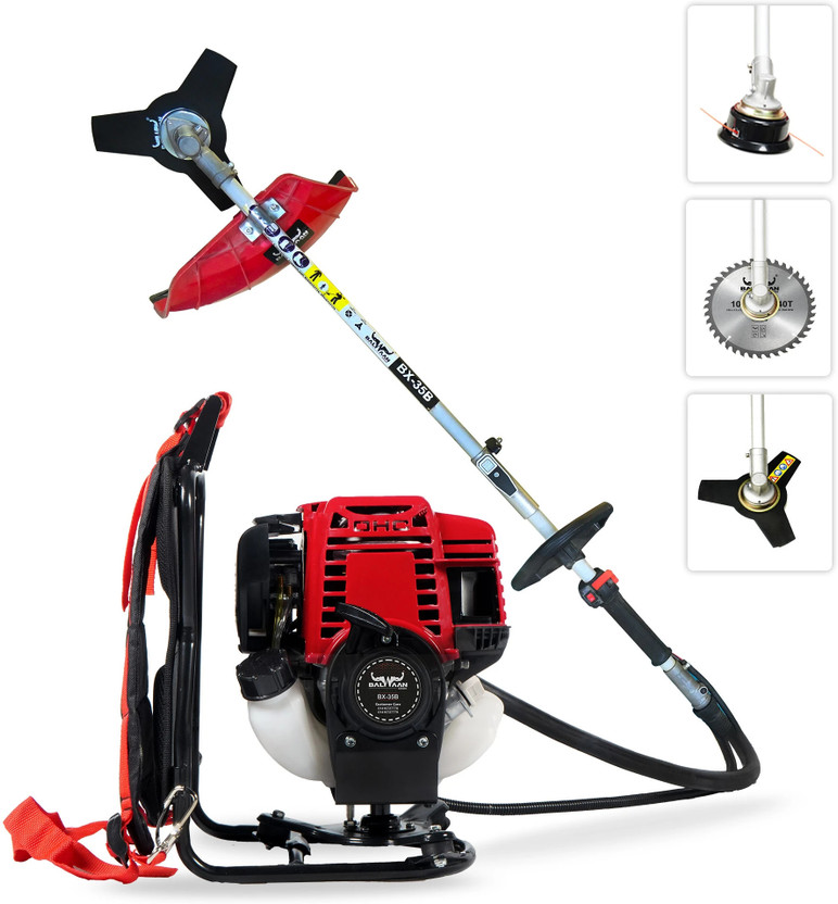 Balwaan Crop Cutter 4 Stroke Brush Cutter Machine| Back Pack| Grass Trimming| Garden Fuel Grass Trimmer(Automated Feed)