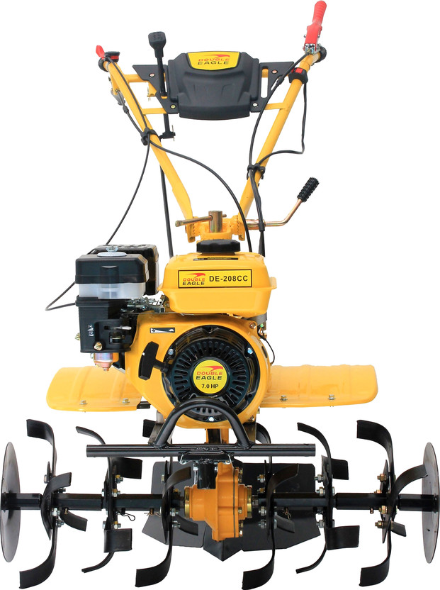 Double Eagle Power Weeder - 7HP 4Stroke Petrol Engine Power Tiller Machine, Garden Cultivator Fuel Grass Trimmer(Manual Feed)