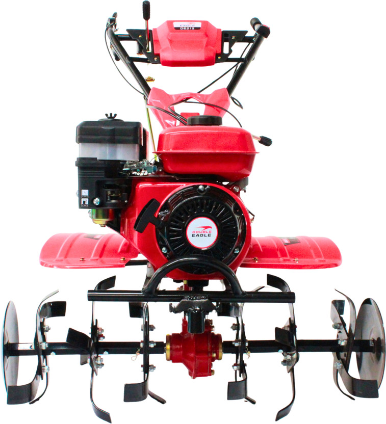 Double Eagle 7HP Power Weeder Petrol Engine | 212cc 4 Stroke Power Tiller with 24 Blades Fuel Grass Trimmer(Manual Feed)