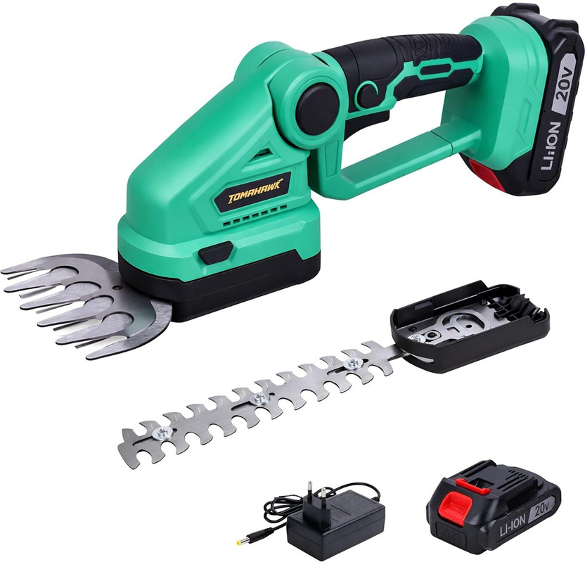 Tomahawk CHT-20A 20V Cordless Hedge Trimmer with 1.5Ah Battery 24" Dual Action Blade Cordless Grass Trimmer(Manual Feed)
