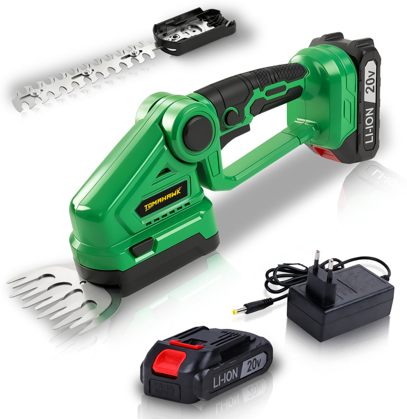 Tomahawk CHT-20A 20V Cordless Hedge Trimmer with 1.5Ah Battery 24" Dual Action Blade Cordless Grass Trimmer(Manual Feed)