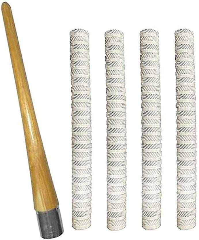 Sl(a Shri Laxmi Product) Combo of 4 Coin Model Cricket Bat Grip + One Wooden Grip Cone Gripper