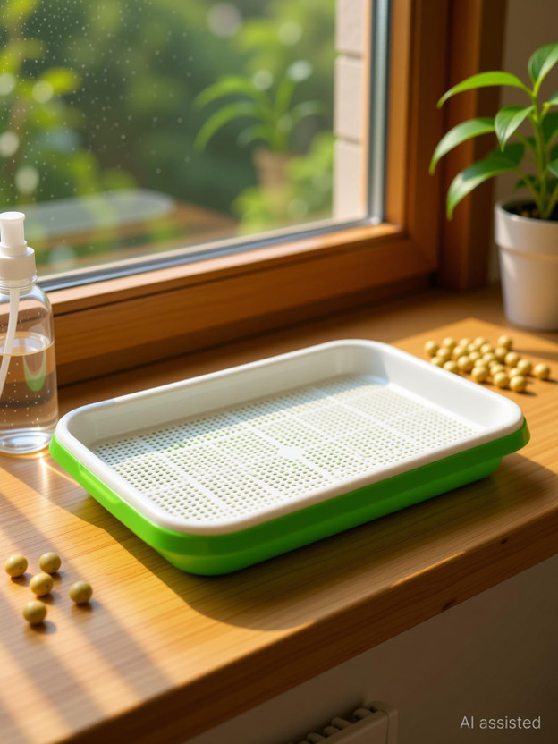 Kripara Sales Micro Greens Growing Seed Sprouting Tray Kit Germinating for Healthy Wheatgrass Plant Container Set(Plastic)