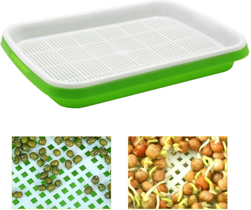 Kripara Sales Micro Greens Growing Seed Sprouting Tray Kit Germinating for Healthy Wheatgrass Plant Container Set(Plastic)