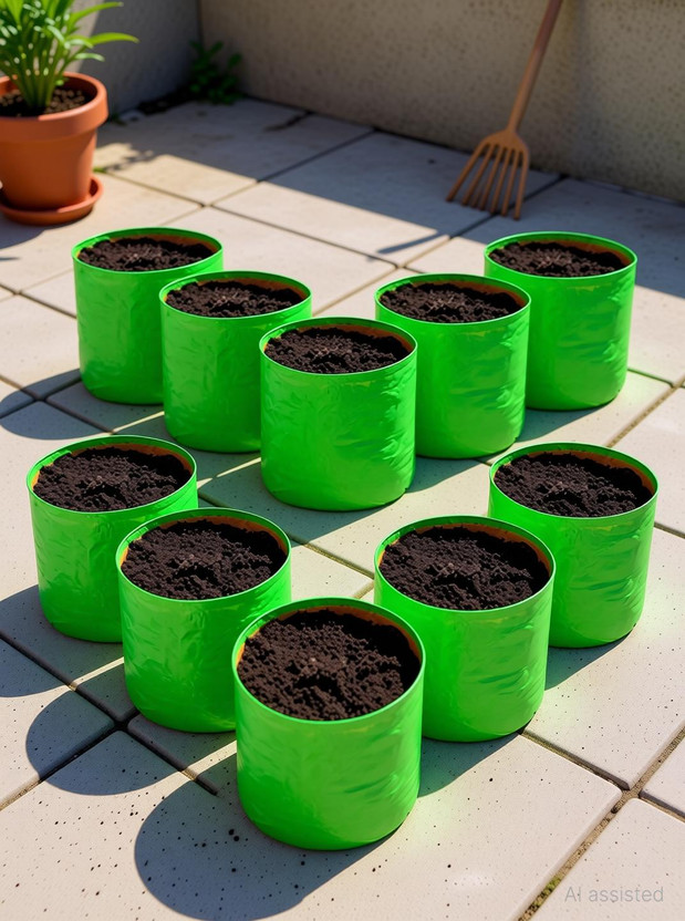 JIRSTAME JIRSTAME Grow Bags 12 x 12 inch, Terrace Gardening, Grow Bag PACK OF 10 Grow Bag