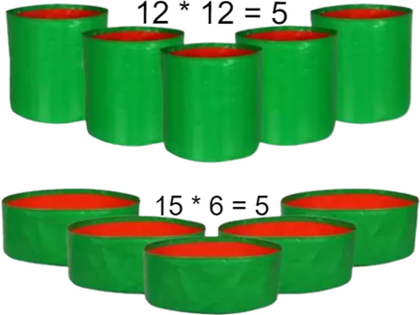 GrowTree 12 X 12 inch -Pack of 5 & 15 X 6 inch -Pack of 5, for Terrace Gardening Grow Bag Grow Bag