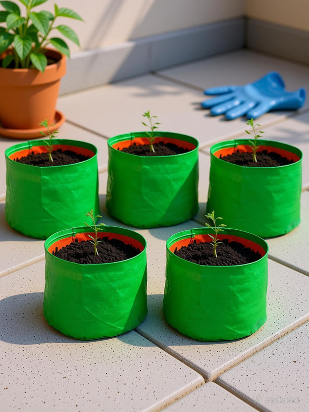 SIDDHI SIDDHI Plant Grow Bags 9in x 9in,Terrace Gardening ,Fruits Growing Containers Pack of 5 Grow Bag - Flipkart Deal