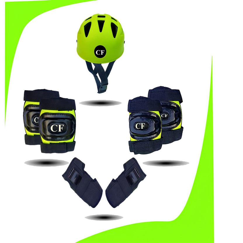 Felidae Kids Skating Protection Set (Age 6 to 14 Yrs, Small) Set of 4,Foam Padded Skating Guard Combo(Green)