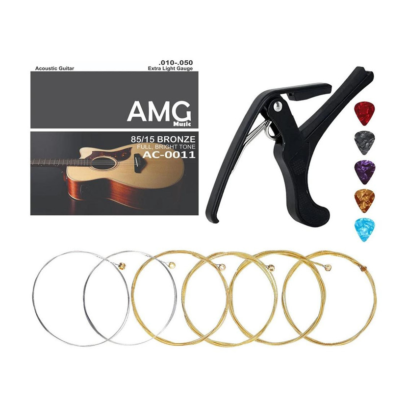 AMG AMG Music Guitar String and Clip On Guitar Capo with 5 Plectrum Picks Clutch Guitar Capo Clutch Guitar Capo(Black) - Flipkart Deal