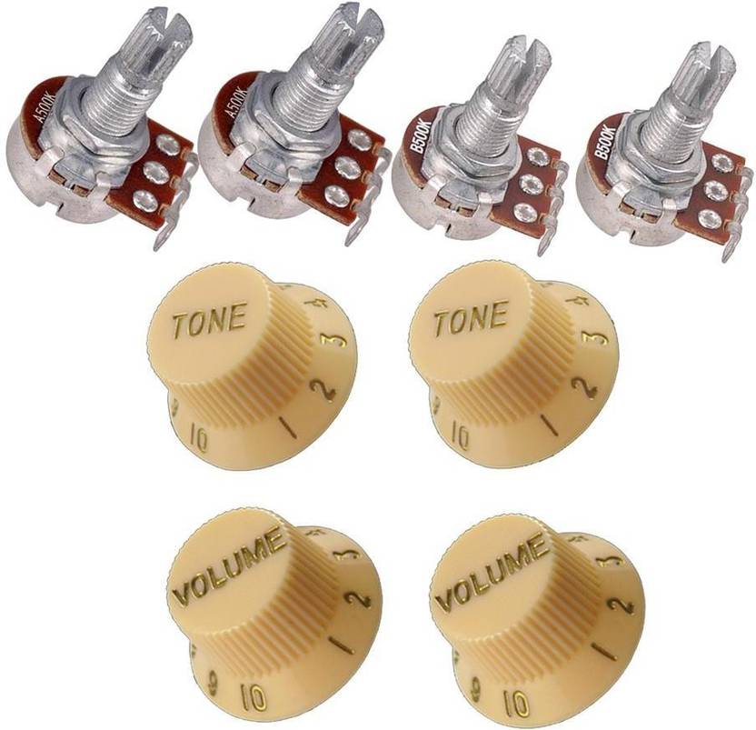 LoomTree Guitar Potentiometer A500K B500K Volume Tone Control Knob