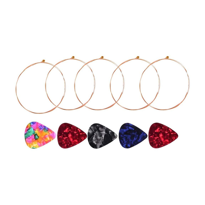 Mocking Bird Acoustic Guitar 3rd G Strings Set of 5 Stainless Steel Guitar G Strings Set With 5 Picks Guitar String(Pack of 5, 5 Strings)