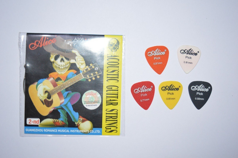 NASIR ALI Acoustic alice combo-2nd(B)string+5pick Guitar String(1 Strings)