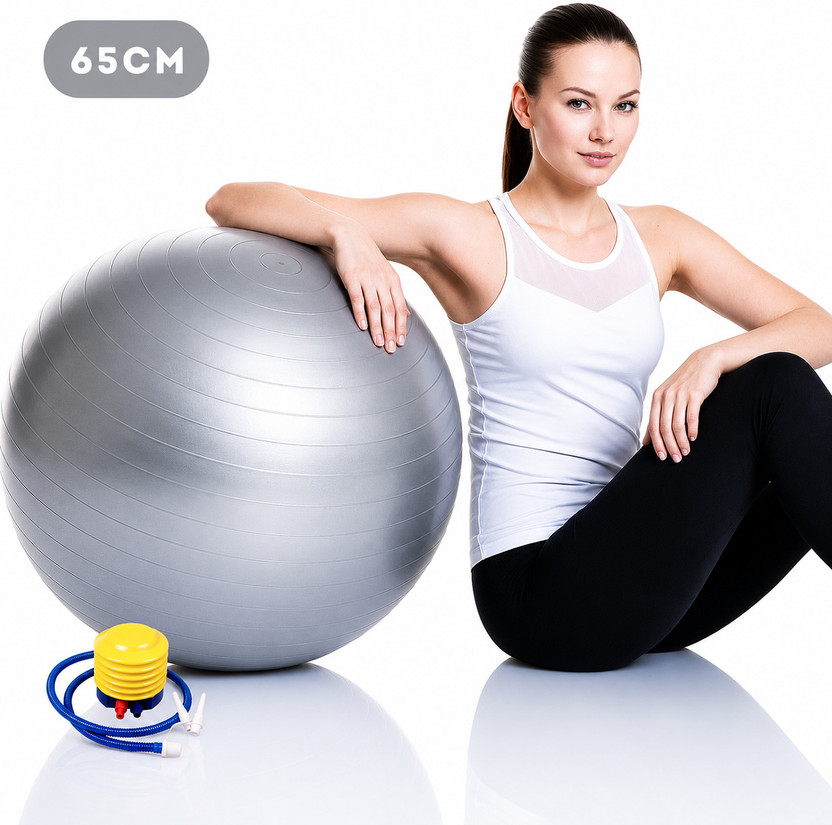 Fitness Scout Gym Ball for Exercise Anti Burst Exercise Ball with Foot Pump Workout Yoga Ball Gym Ball(With Pump)