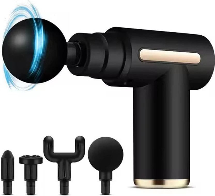 RjGuru Gun Massager Massage Machine Body Massager 4 Massage Heads 5 Speed