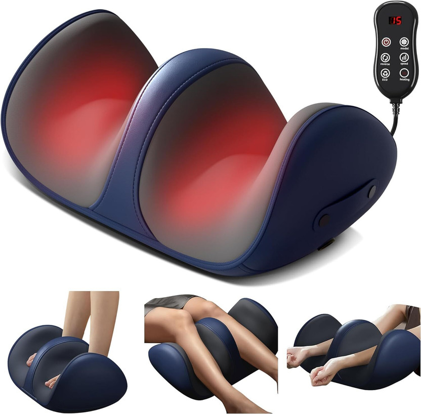 FLOVTRIX Shiatsu Foot, Calf & Leg Massager for Pain Relief with Heat Leg Massager for for Relief Tired Muscles Pain Relief,Promotes Blood Circulation Massager(Blue)