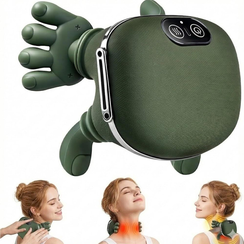 mPix Wireless Heated Neck Massager, Deep Tissue 4D Kneading Therapy Device
