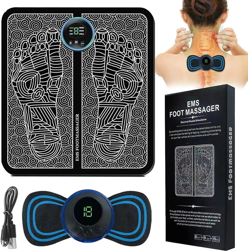 KHODALEXIM EMS Foot Massager Mat with Neck Massage Device