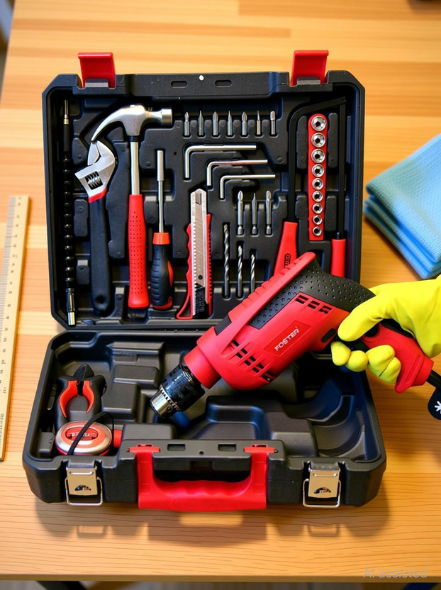 FOSTER FK-3513 PRO Power & Hand Tool Kit(130 Tools)