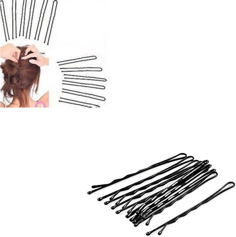 DIYA DIVINE UShaped Bobby Hair Juda Pin, Black Metal, For Women 80PC