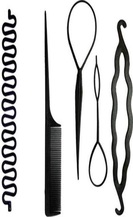 Sharum Crafts Styling Kits For girls and Women Hair Accessories Twist Styling Tool Set of 5Pc Hair Accessory Set(Black)