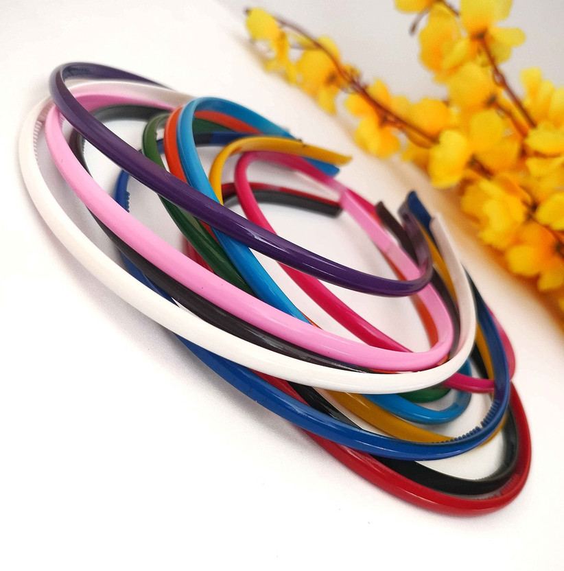 DeeKay 12 Piece Multicolor Simple Non-Slip Hairband Bulk Set Head Band(Multicolor)