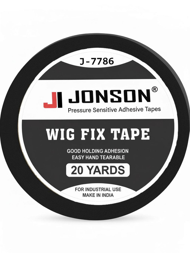 Newlo Jonson Black Wig Fix Tape 20 Yards | Stong Hold | Skin - Friendly | Double Sided Hair Accessory Set(Black)