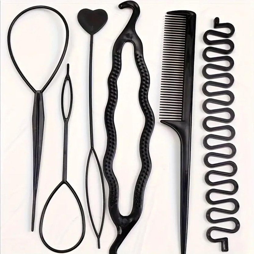 kshtabhanjan Pack of 6 Multi Hairstyle Tool Hair Accessories for Girls & Women - Black Hair Accessory Set(Black)