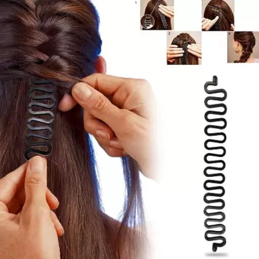 BRIJBAZAAR Hair Tools For Hairstyle 1 Pc Braid Hairstyle Tools Tool Hair Band Hair Accessory Set(Black)