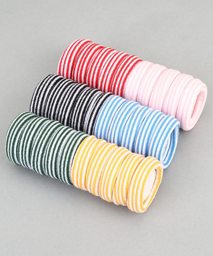 Freebies Bulk Hair Bands Set (30 pcs) | Flexible Ponytail Holders Rubber Band(Multicolor)