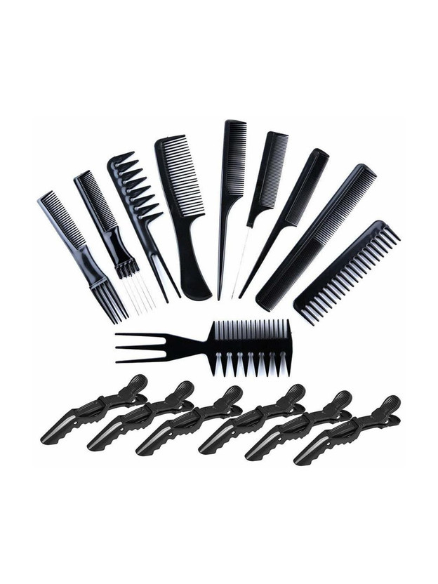 SANDIP SANDIP Set of 10 Pcs Multipurpose Salon Hair Styling Hairdressing Barber Combs Professional Comb Kit + omen with Hair Styling Section Clips (6 Pieces )-(Black) - Flipkart Deal