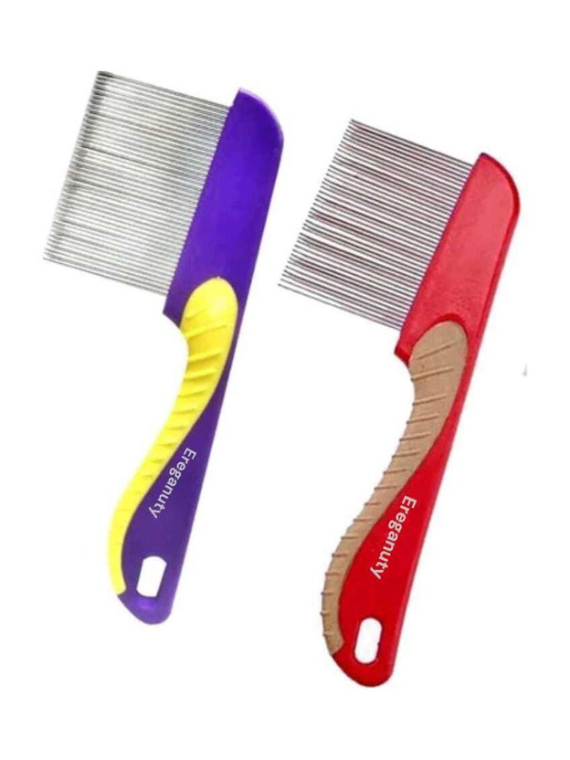 Ereganuty Multi-Color Plastic Comb Set (2 Pcs)