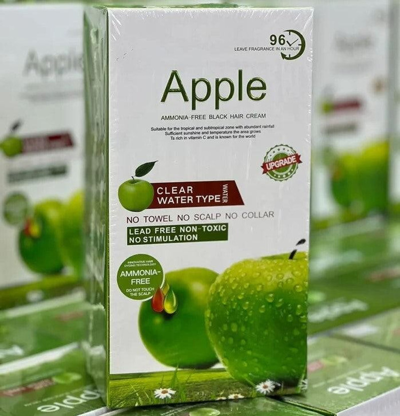 VM BEAUTY CARE Apple Ammonia-Free Black Dye Hair Colour Cream 96-Hours Long Lasting Clear Water , BLACK