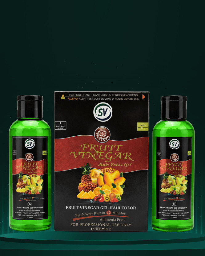 sv sv global india Vinegar Black Gel Color Professions Hair Colour,100ML X 2-09 , black - Flipkart Deal