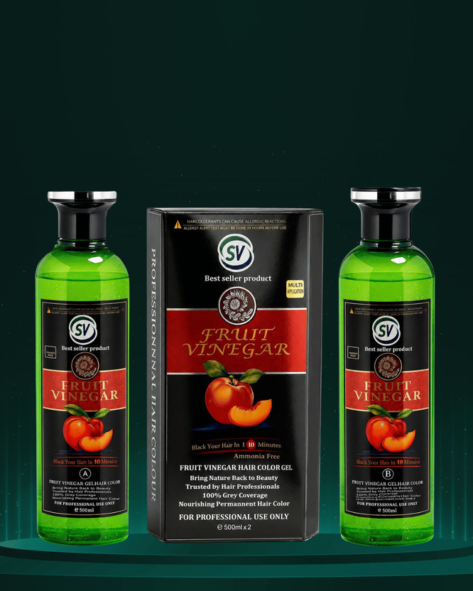 sv sv global india Vinegar Black Gel Color Professions Hair Colour,500ML X 2-8 , black - Flipkart Deal