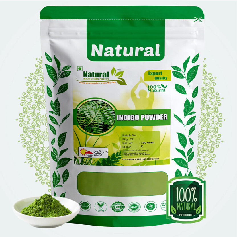 Natural HEALTH & HERBAL PRODUCTS Indigo Powder Hair Dye for Dark Black Hair | Hair Color | Hair Care| Hair Growth , Green