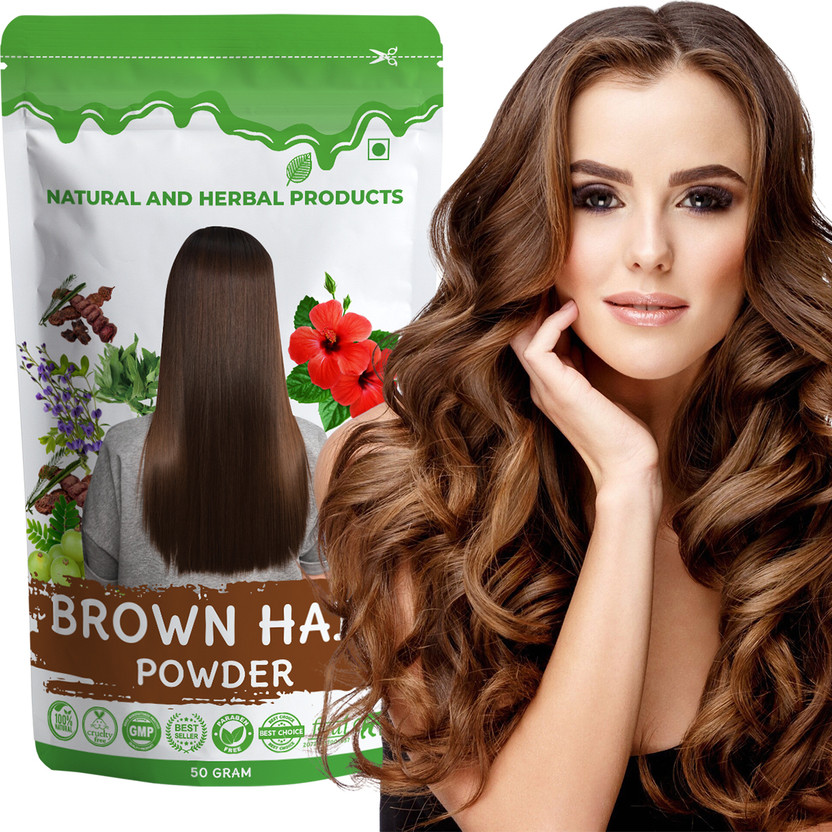 NATURAL AND HERBAL PRODUCTS Brown Hair Colour, Long-lasting Colour Powder, Pure Organic, Men & Women Herbal , Brown